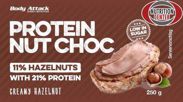 Protein Nut Choc 250g Protein Nutella wenig gesättigtes Fett und Zuckerzusatz