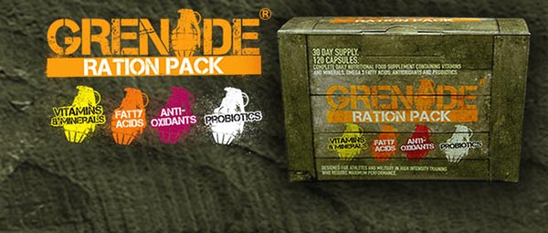 Grenade Ration Pack è tra i più completi integratori a base di vitamine e minerali.