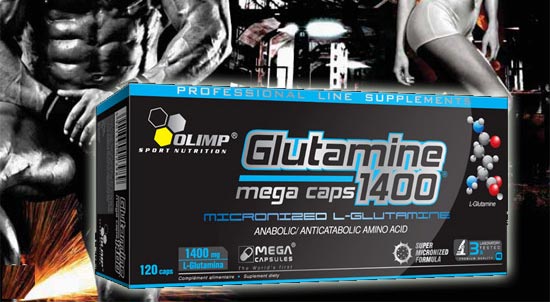 Glutamin 1400 Mega Caps liefern eine hohe Konzentration an Glutamin, einer basischen Aminosäure zur Förderung der Erholung und Steigerung der Muskelmasse, die von Olimp produziert wird