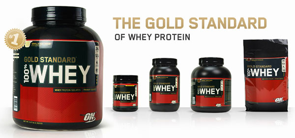 Schnell freisetzendes Protein-Supplement von 4,5 Kilogramm 100 Gold Whey, hervorragend als Post-Workout
