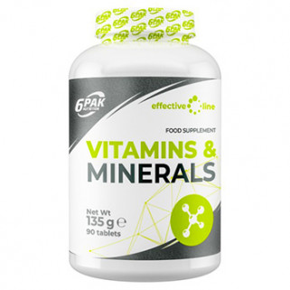 Vitamin & Minerals 90tabs 6pak nutrition